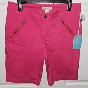 Caribbean Joe Women's High-Rise Bermuda Shorts, Pink, Size 8, New w/Tags